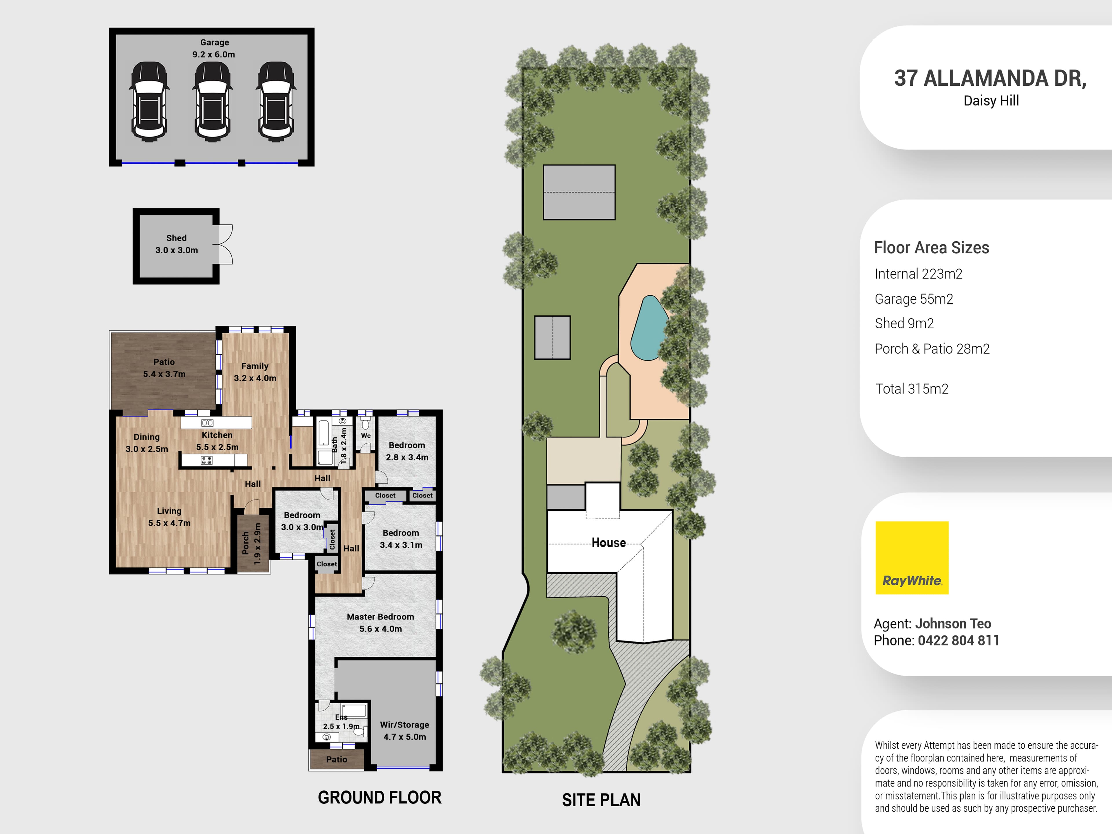 Textured Floorplan with Siteplan